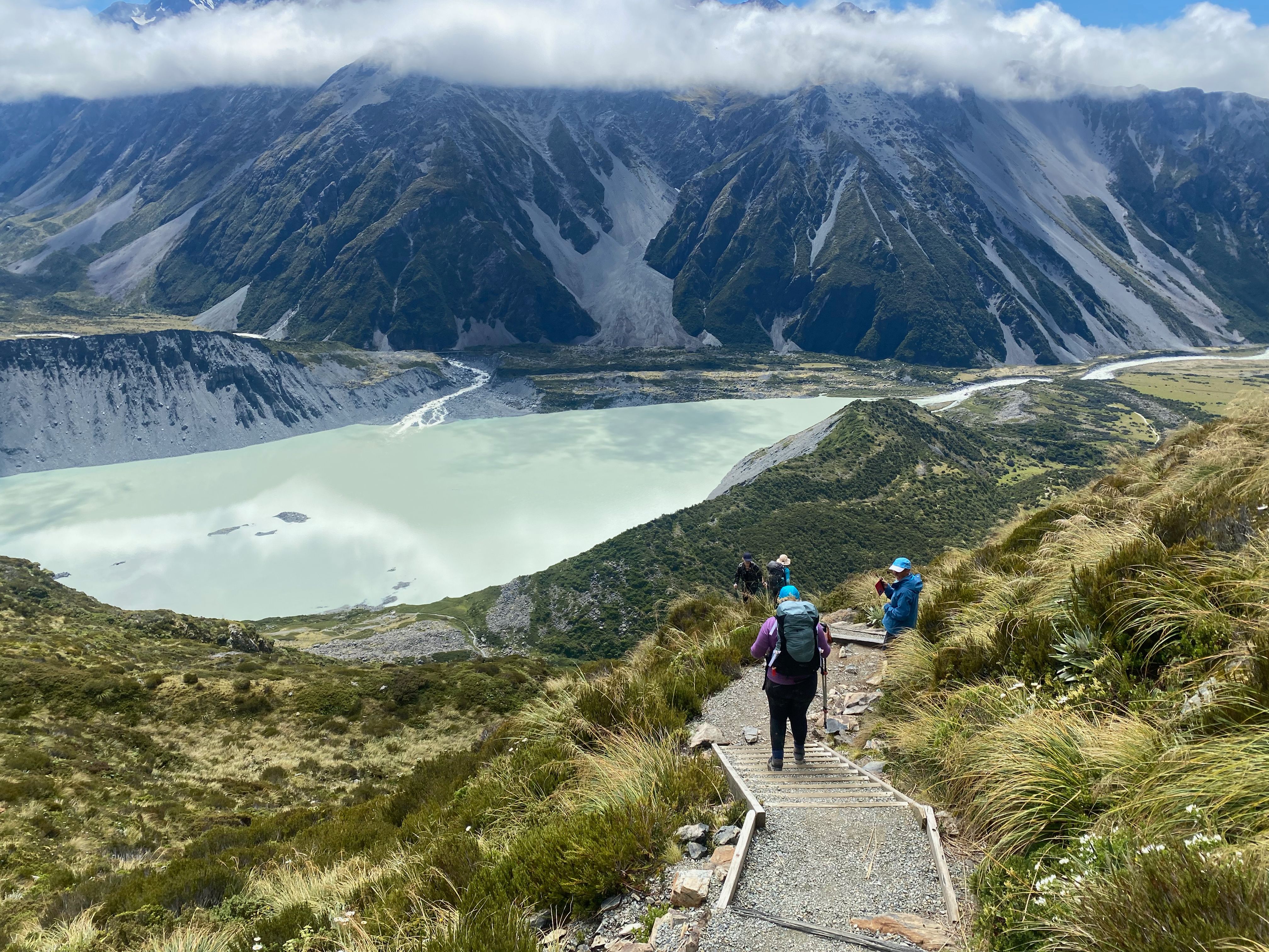 Heading back down with a bit of a view.