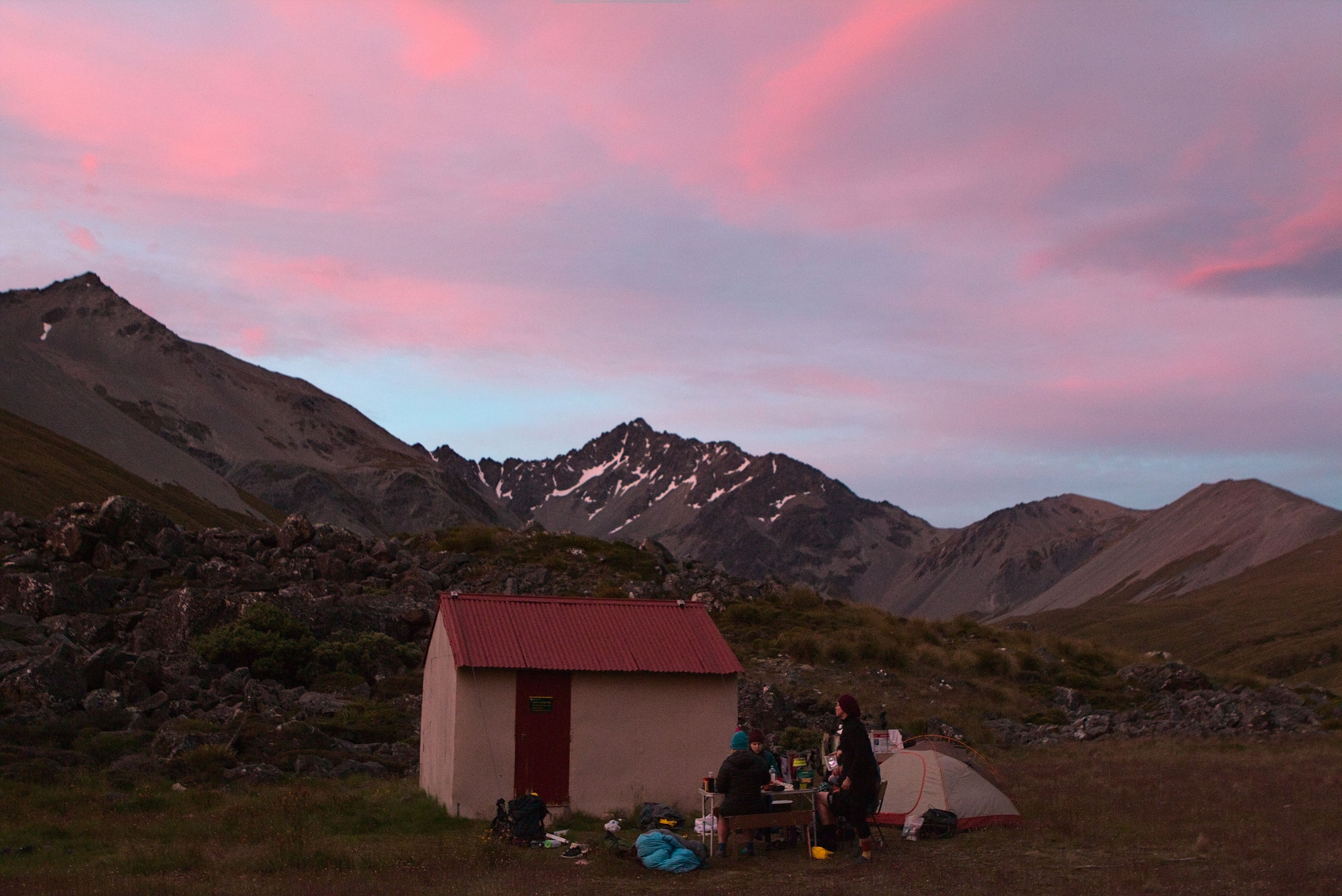 Dinner at Snowy Gorge Hut 🥰