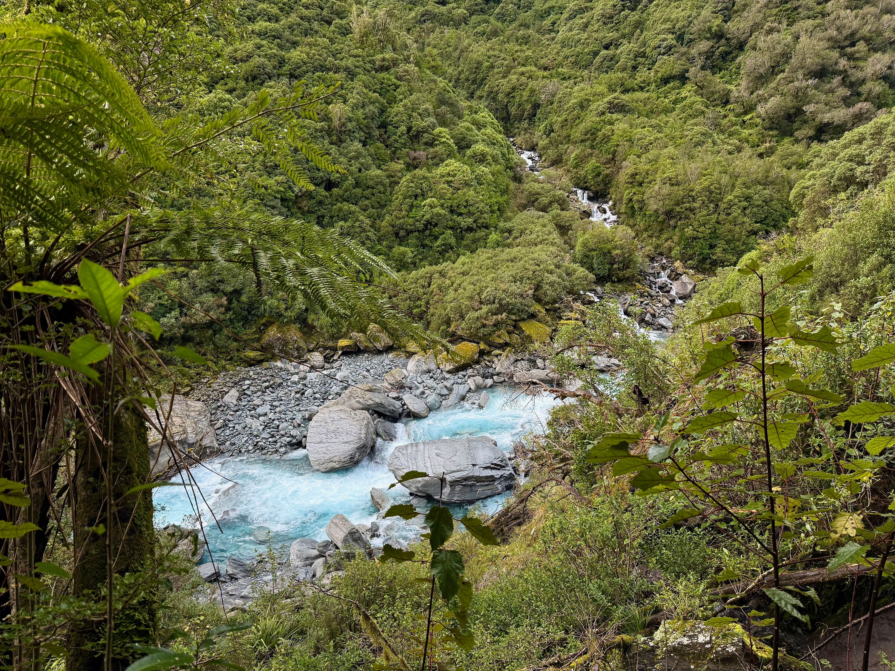 One of many beautiful glimpses of the Kokatahi River from the bush.