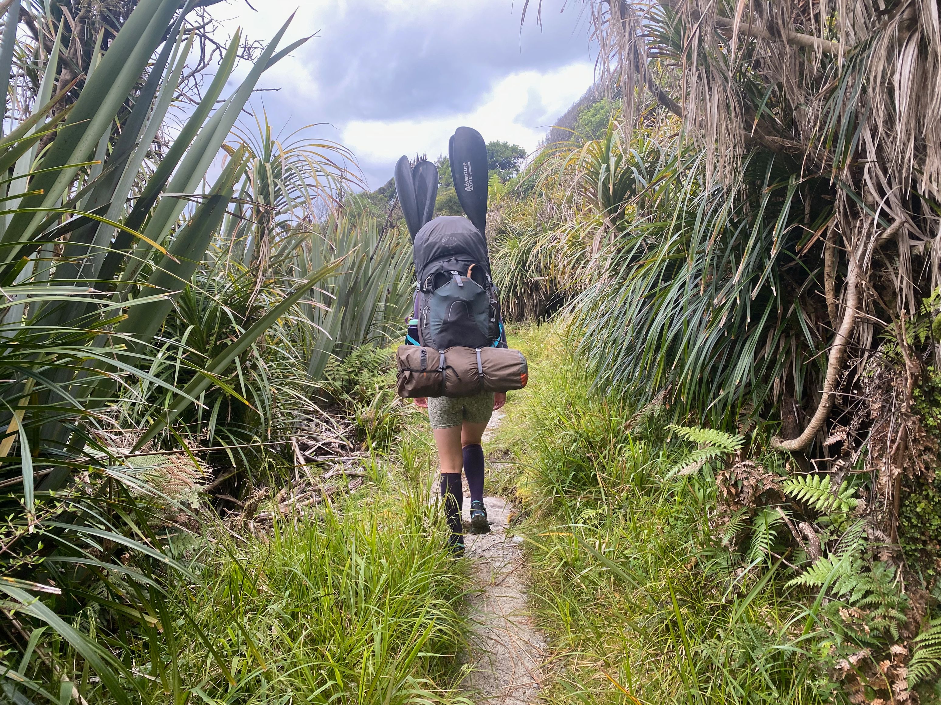 Jen cruising along the coastal track.